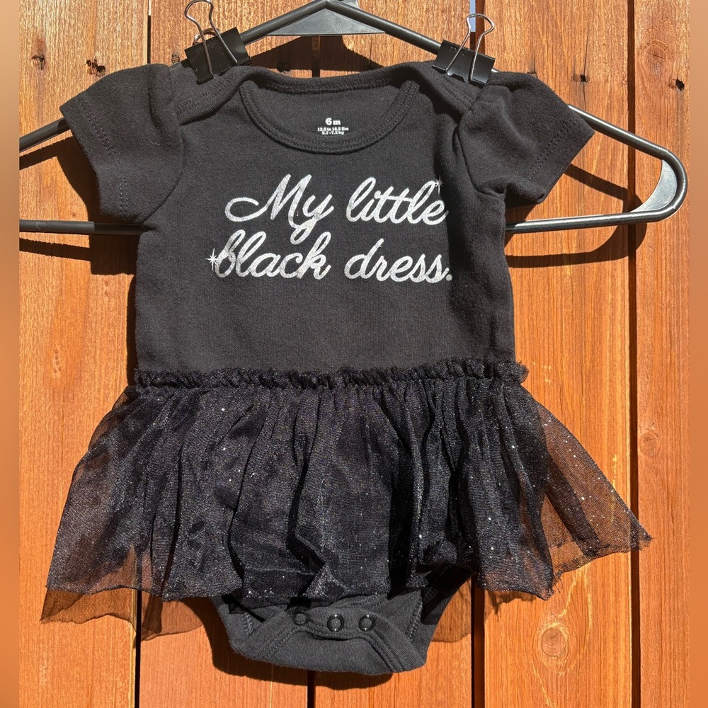 NWOT BWA Black Baby Onesie with Tulle Skirt (6 mos)
